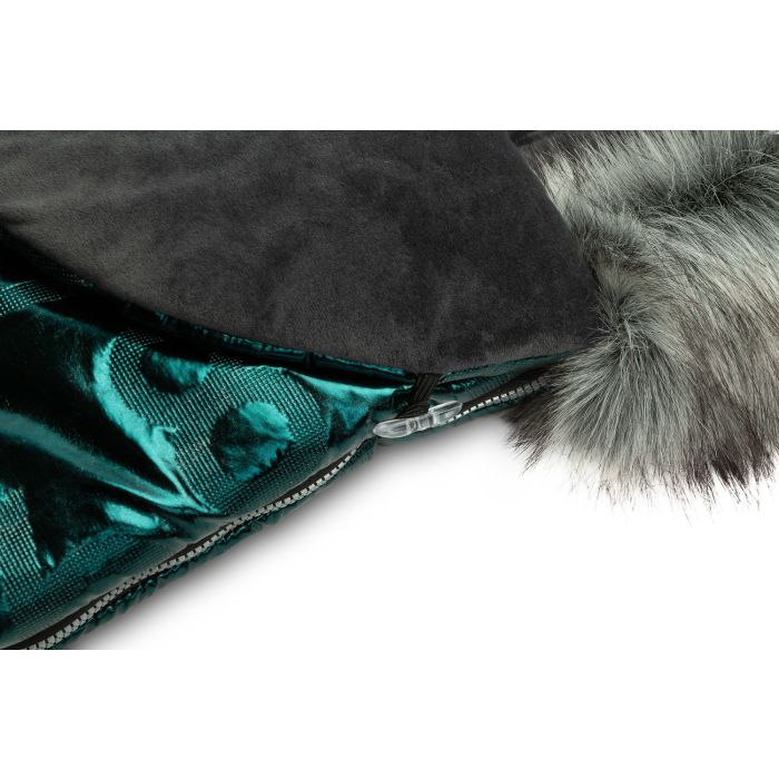 Šiltas miegmaišis - vokelis vežimėliui  "Aspen glamour" žalias