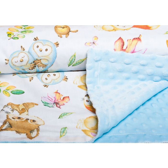 Pledas kūdikiui "Companions" 100x75cm  melsvas