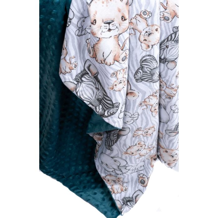 Pledas kūdikiui "Lion" 100x75cm  smaragdo spalvos