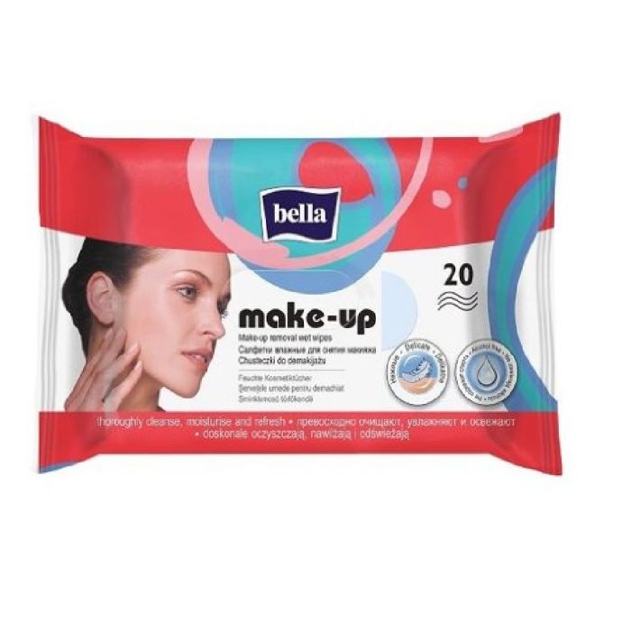 Servetėlės makiažui nuvalyti Bella Make up 20vnt