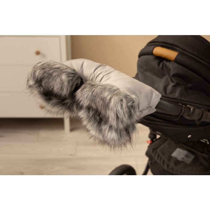 Pirštinės-mova vežimėliui ar rogėms "Fox" pilka