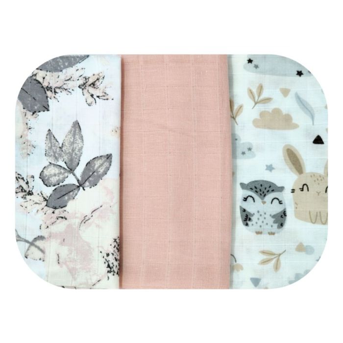 Muslino vystyklų rinkinys kūdikiams "Owl" 