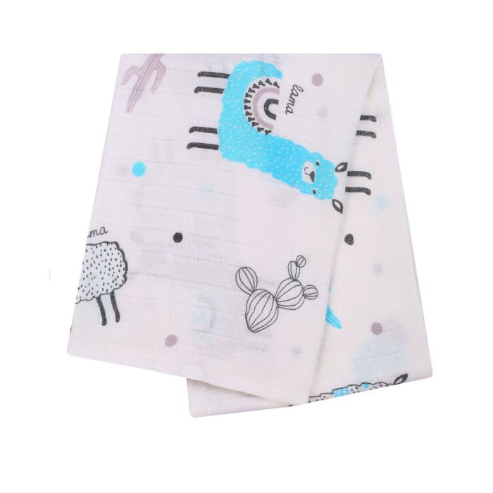 Muslino vystyklas kūdikiams "Lama" 80x70 cm