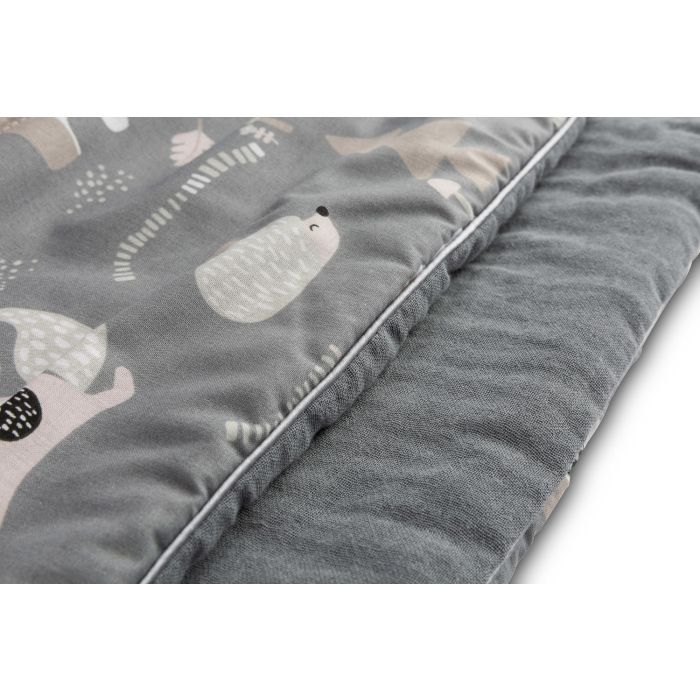 Muslino ir medvilnės pledukas ir pagalvė kūdikiui  "Friends" pilkas