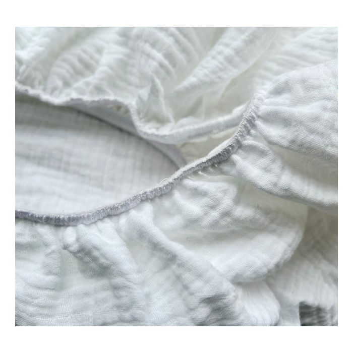 Muslino paklodė su guma "Soft as a cloud" - balta  (38x80, 50x82x 60x120, 70x140)