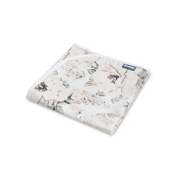 Muslino pledukas kūdikiui "Light flowers" 80x100 cm 