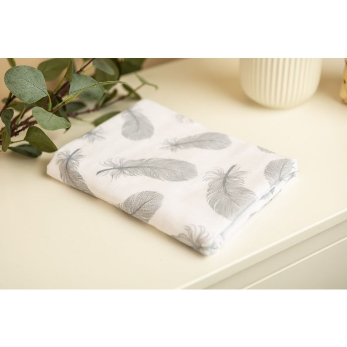 Muslino pledukas kūdikiui "Light feathers" 80x100 cm 
