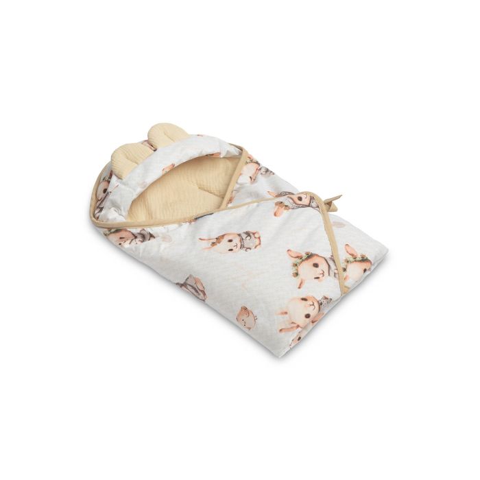 Muslino pledas automobilinei kėdutei "Lissie" 90x90 cm beige