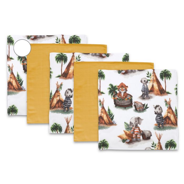 Muslino vystyklų rinkinys kūdikiams "Mini" 5 vnt 38x38 cm Pyjamas