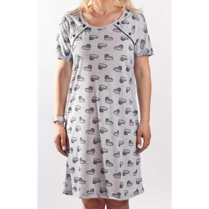 Naktiniai maitinančioms ir nėščiosioms "Grey Hearts"