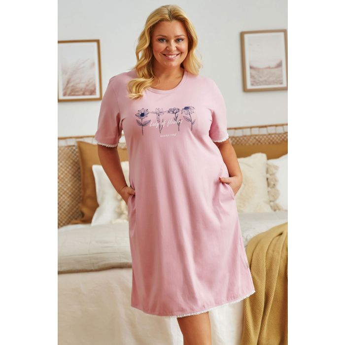  Naktiniai moterims "Lady of flowers" papaya L-3XL