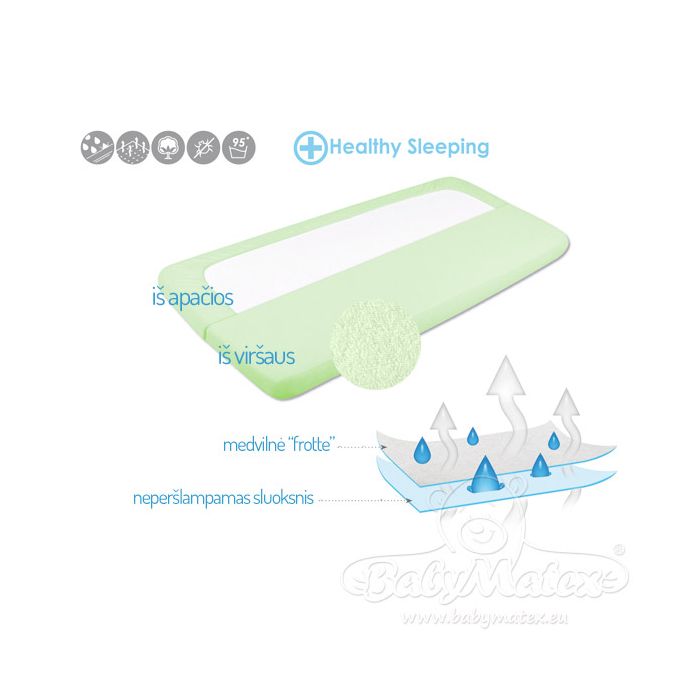 Neperšlampama paklodė su guma "Frotte" pilkos sp. 