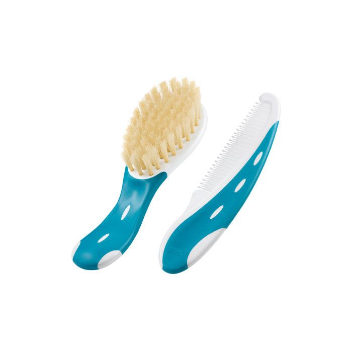 Šepetys iš natūralių šerių ir šukos kūdikiams NUK mėl.sp.