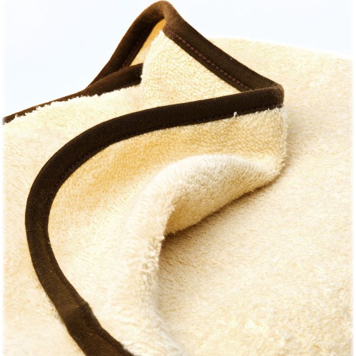 3D Rankšluostis kūdikiui "Seal" su gobtuvu 100x100cm "frotte" bež.sp.