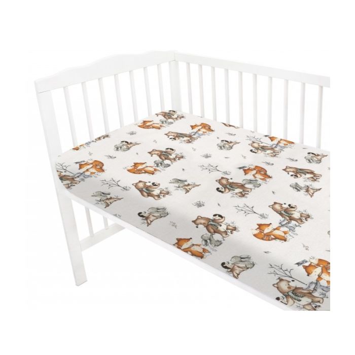 6 dalių kraitelis kūdikiui "Forest family beige"