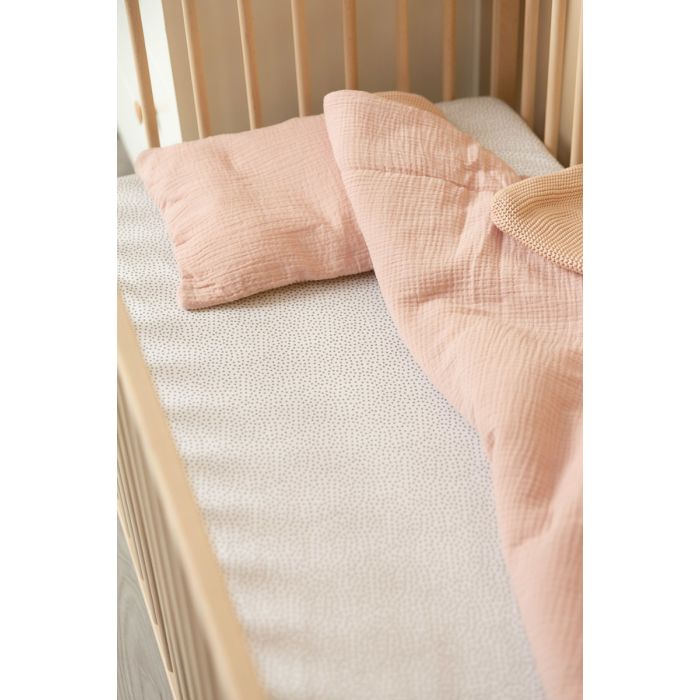 Paklodė su guma 120x60 "Dots"- medvilninė