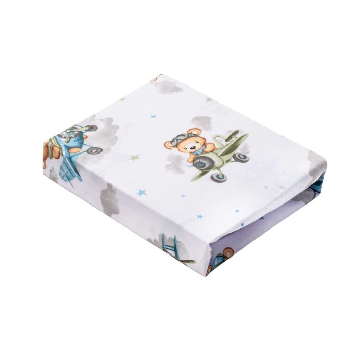 Medvilninė paklodė su guma kūdikiui 50x83 (galima rinktis atspalvį)