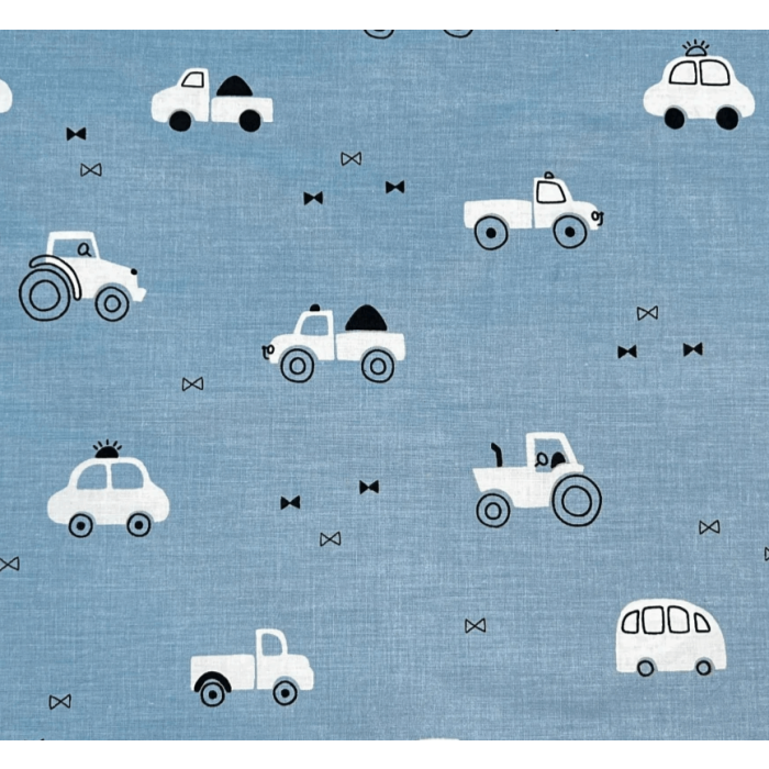 Paklode kūdikiui su guma 60x120 "Traffic"- medvilninė