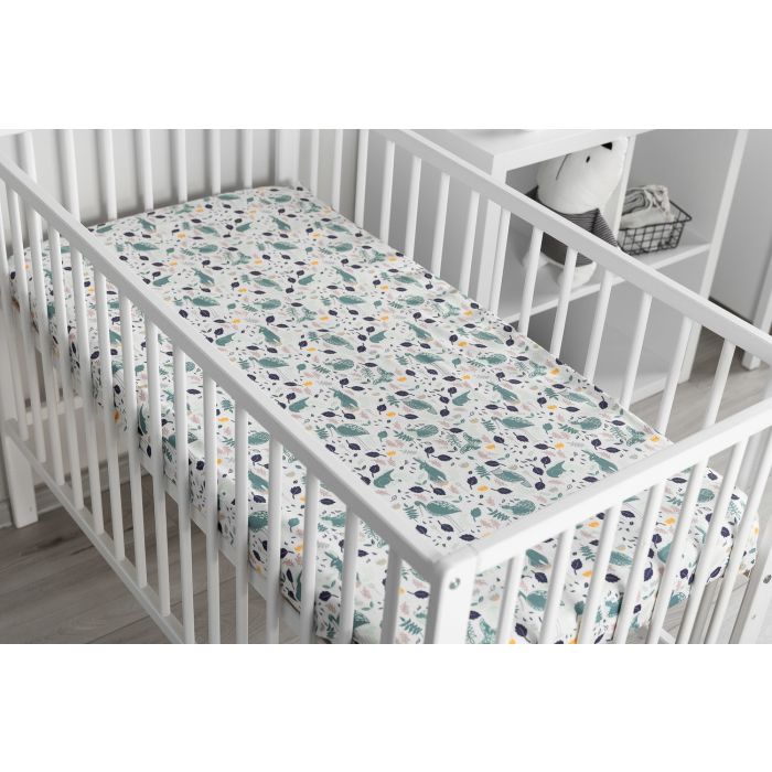 Paklodė su guma 120x60 "Animals" - medvilninė