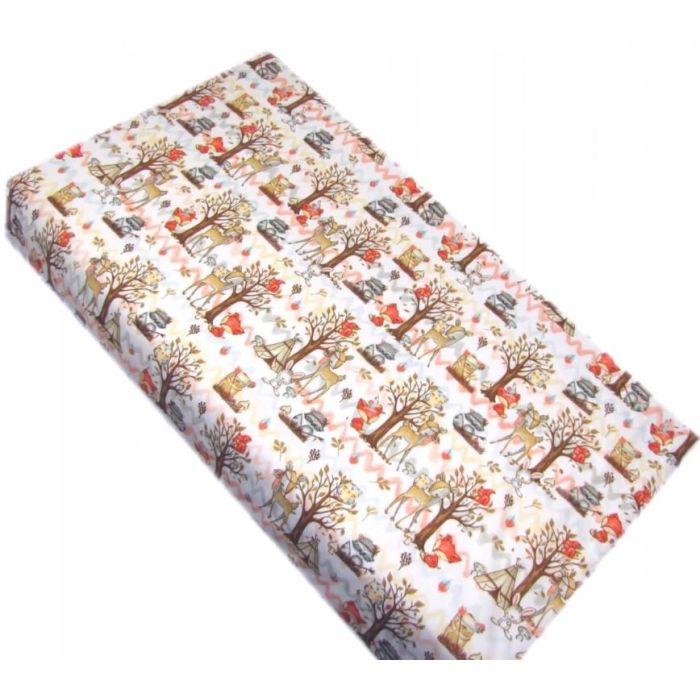 Paklodė su guma 120x60 "Raccon" - medvilninė 