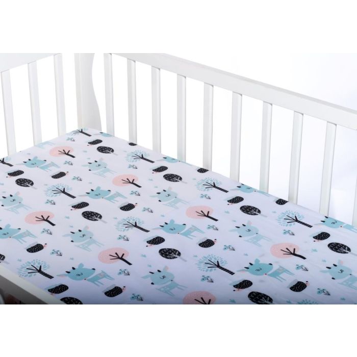 Paklodė su guma 120x60 "Rudolf" - medvilninė, balta 