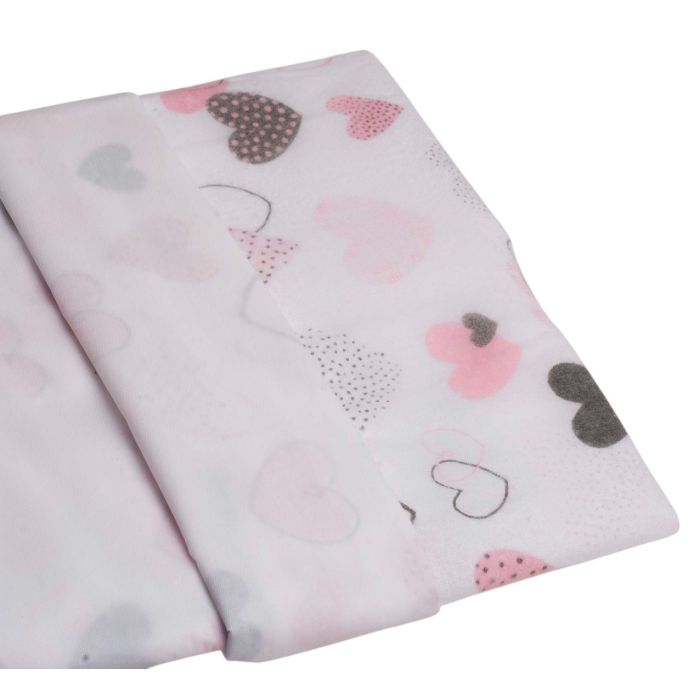 Daugkartinis neperšlampamas paklotas Maxi 45x115cm "Heart pink"