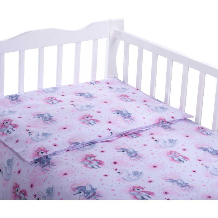 Patalynė kūdikiams 135x100 "Lovely" rožiniai vienaragiai