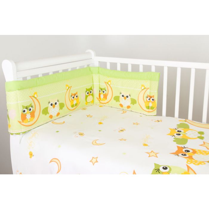 Patalynės komplektas su apsaugomis "Saldūs sapnai" žalios sp.