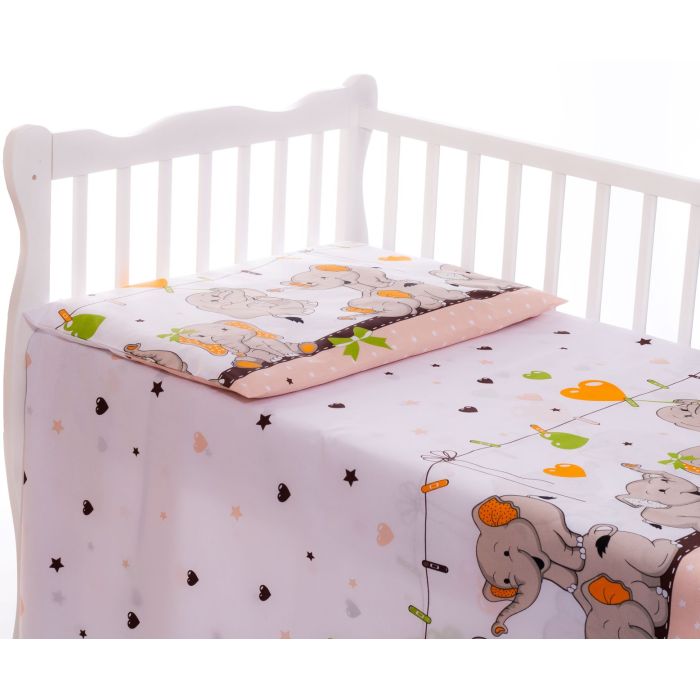 Patalynė kūdikiams 135x100 "FUNNY ELEPHANTS" 