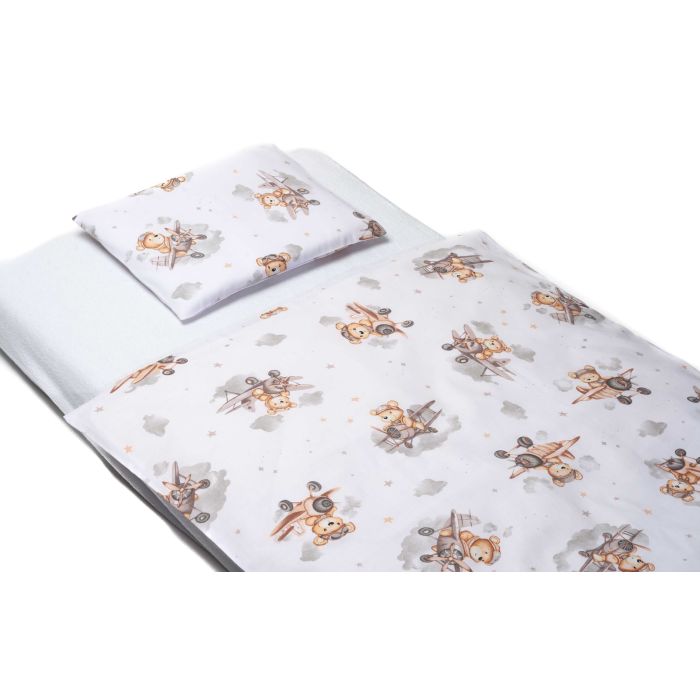 Patalynė kūdikio lopšiukui 80x70cm "Bear pilot beige" 