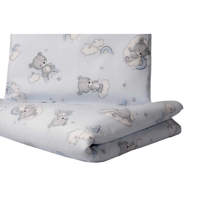 Patalynė kūdikio lopšiukui 80x70cm "Teddy blue" 