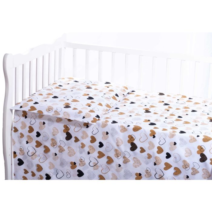 Užvalkalų komplektas 135x100 "Širdelės" geltonos sp.