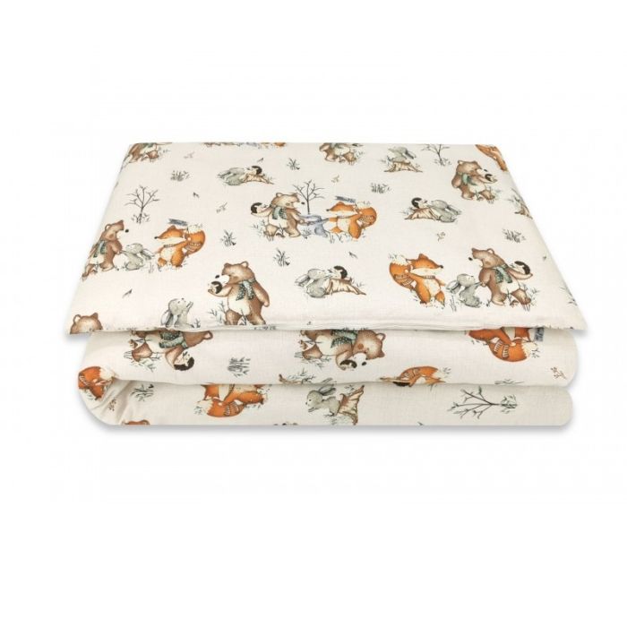 6 dalių kraitelis kūdikiui "Forest family beige"
