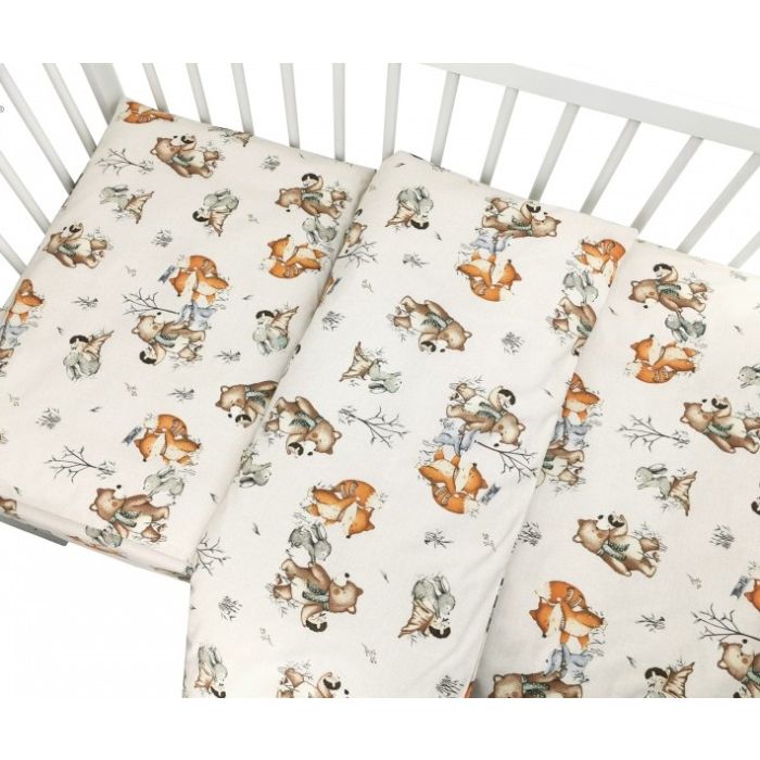 Patalynė kūdikiams 135x100 "Forest family beige" 