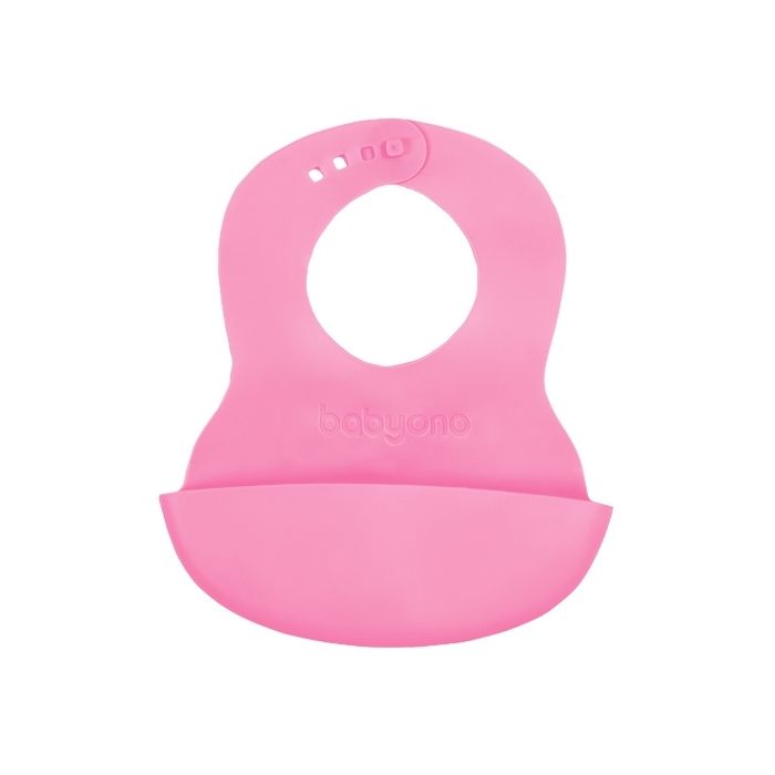 Minkštas seilinukas kūdikiui su reguliuojamu užsegimu, rožinis 