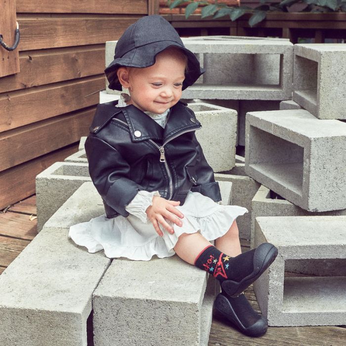 Pirmieji batukai kūdikiams Attipas "Rock black" 