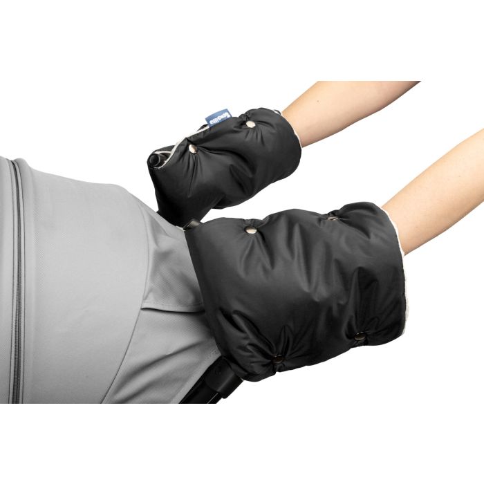 Pirštinės-mova vežimėliui ar rogėms "Warm" juodos spalvos