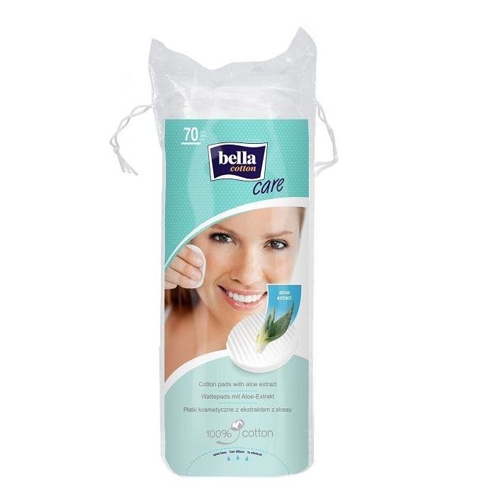 Kosmetiniai vatos lapeliai Bella Coton "Aloe" 70vnt 