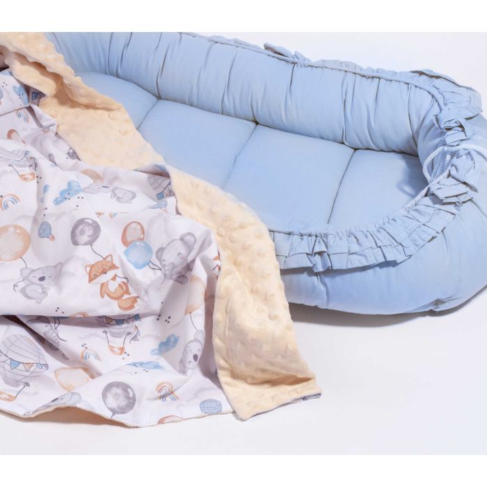 Pledas kūdikiui "Over the rainbow" 100x75cm smėlio spalvos