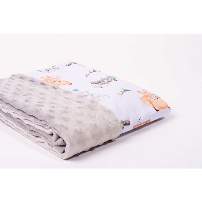 Pledas kūdikiui "Let's play" 100x75cm pilkas spalvos