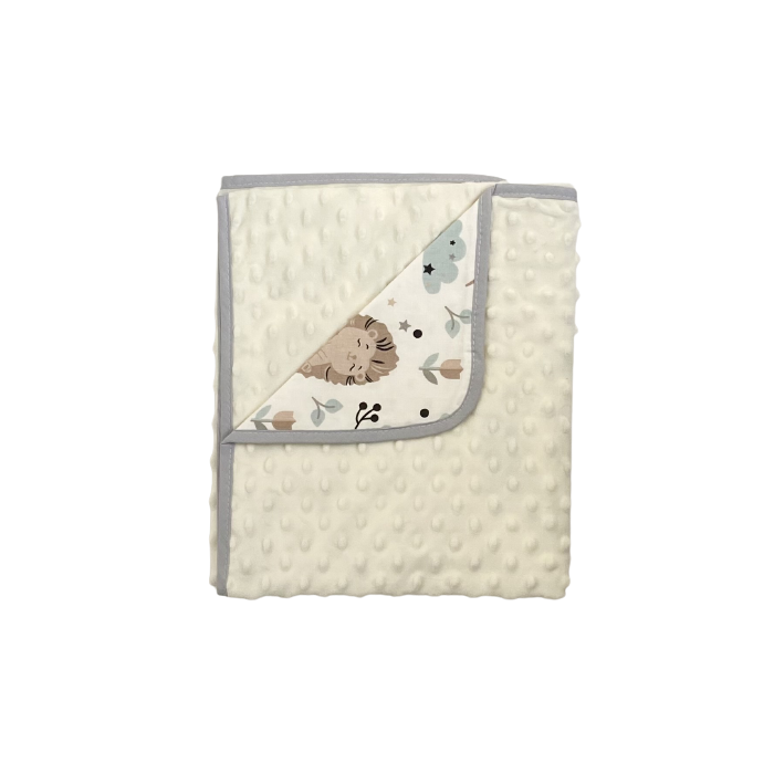 Pledas kūdikiui "Bunny & Hedgehog" 80x90 cm smėlio spalvos