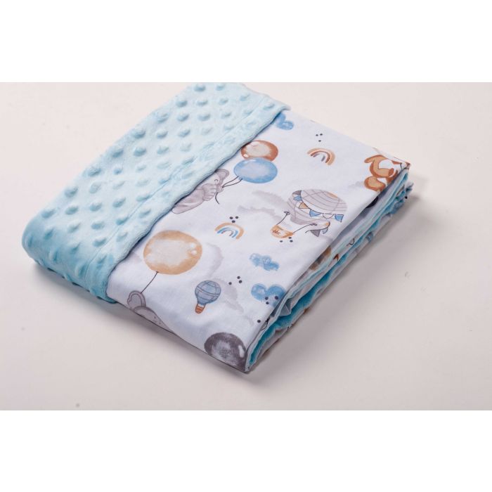 Pledas kūdikiui "Over the rainbow" 100x75cm melsvas spalvos