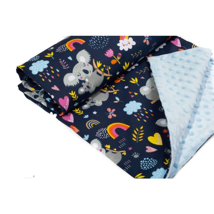 Pledas kūdikiui "Koala in Love" 100x75cm  melsvas