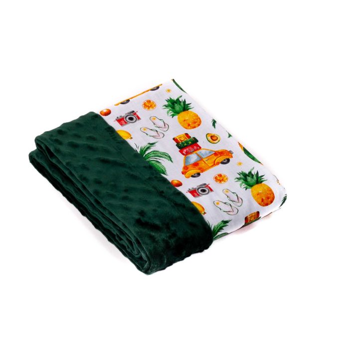 Pledas kūdikiui "Vacation time" 100x75cm žalios spalvos