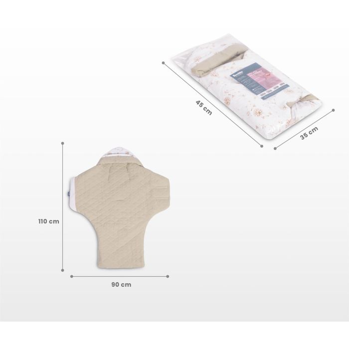 Pledas vokelis automobilinei kėdutei "Teddy grey" xl