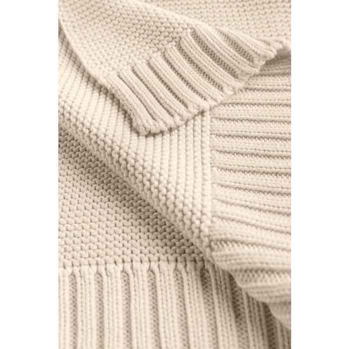 Megztas pledukas kūdikiui "Bamboo" 100x80 cappuccino