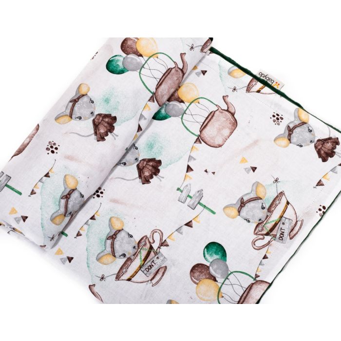 Pledas kūdikiui "Baby mouse" 100x75cm  žalias