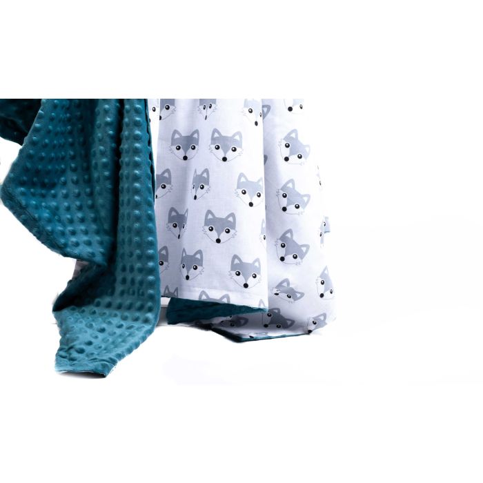 Pledas kūdikiui "Fox" 100x75cm  smaragdo spalvos