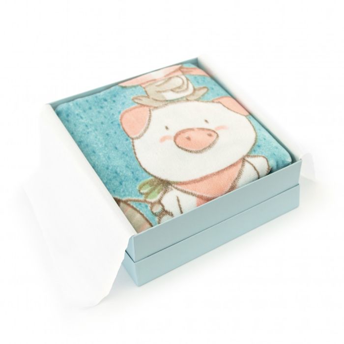 Minkštas veliūrinis pledas kūdikiui "Friends" 80x100 cm 