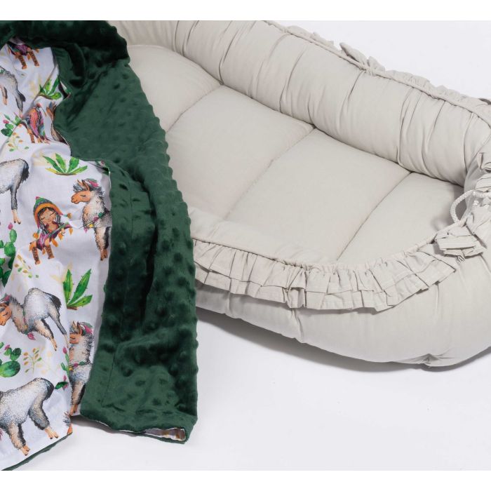 Pledas kūdikiui "Alpaca" 100x75cm žalias spalvos